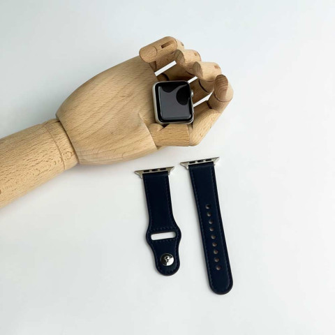Кожаный ремешок Leather Rivet Clasp на Apple Watch 38/40/41mm Midnight blue Кожаный ремешок Leather Rivet Clasp на Apple Watch 38/40/41mm Midnight blue